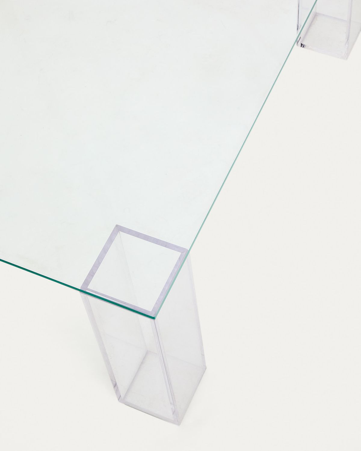 Mesa auxiliar Adularia de vidrio templado transparente  85 x 85 cm