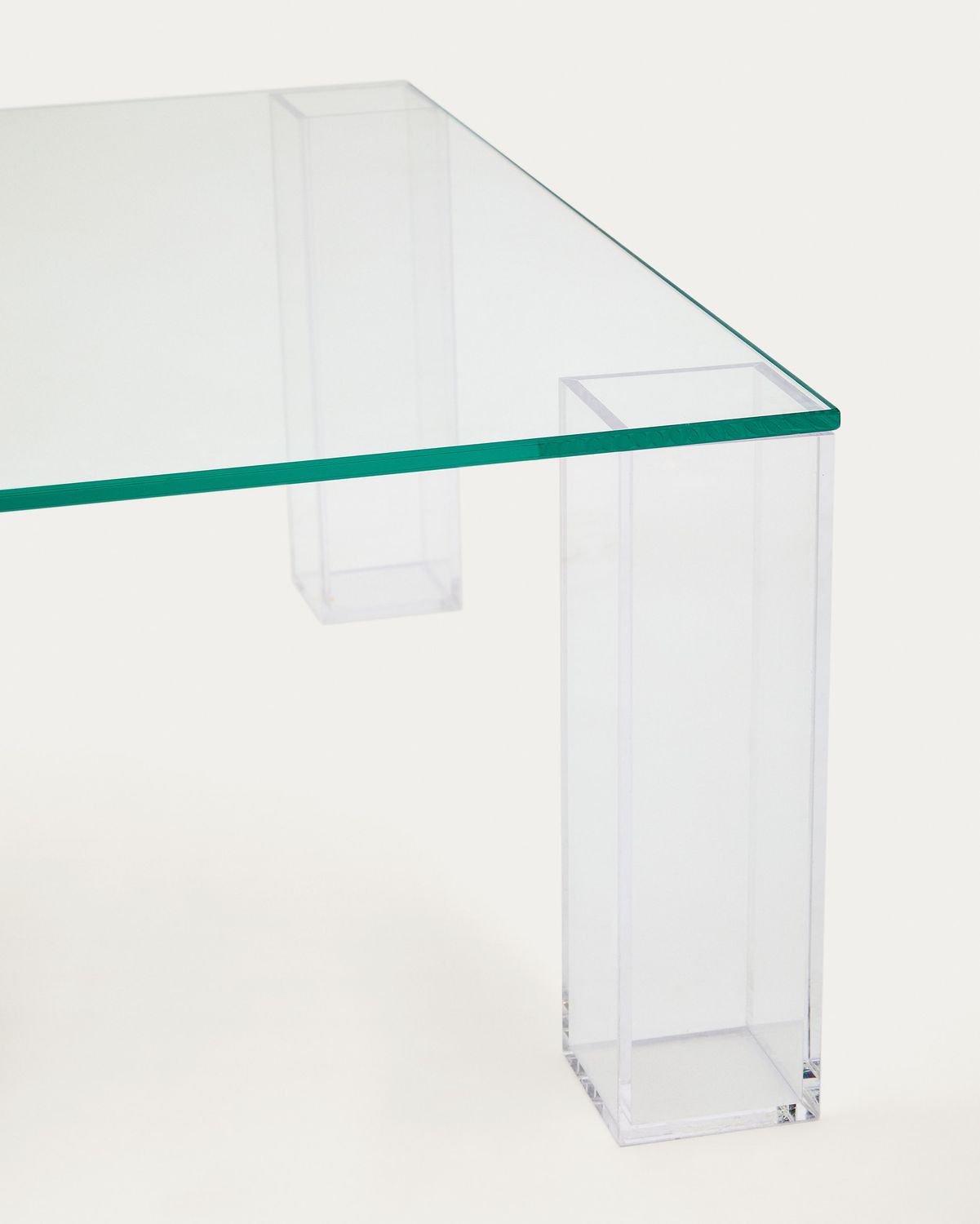 Mesa auxiliar Adularia de vidrio templado transparente  85 x 85 cm