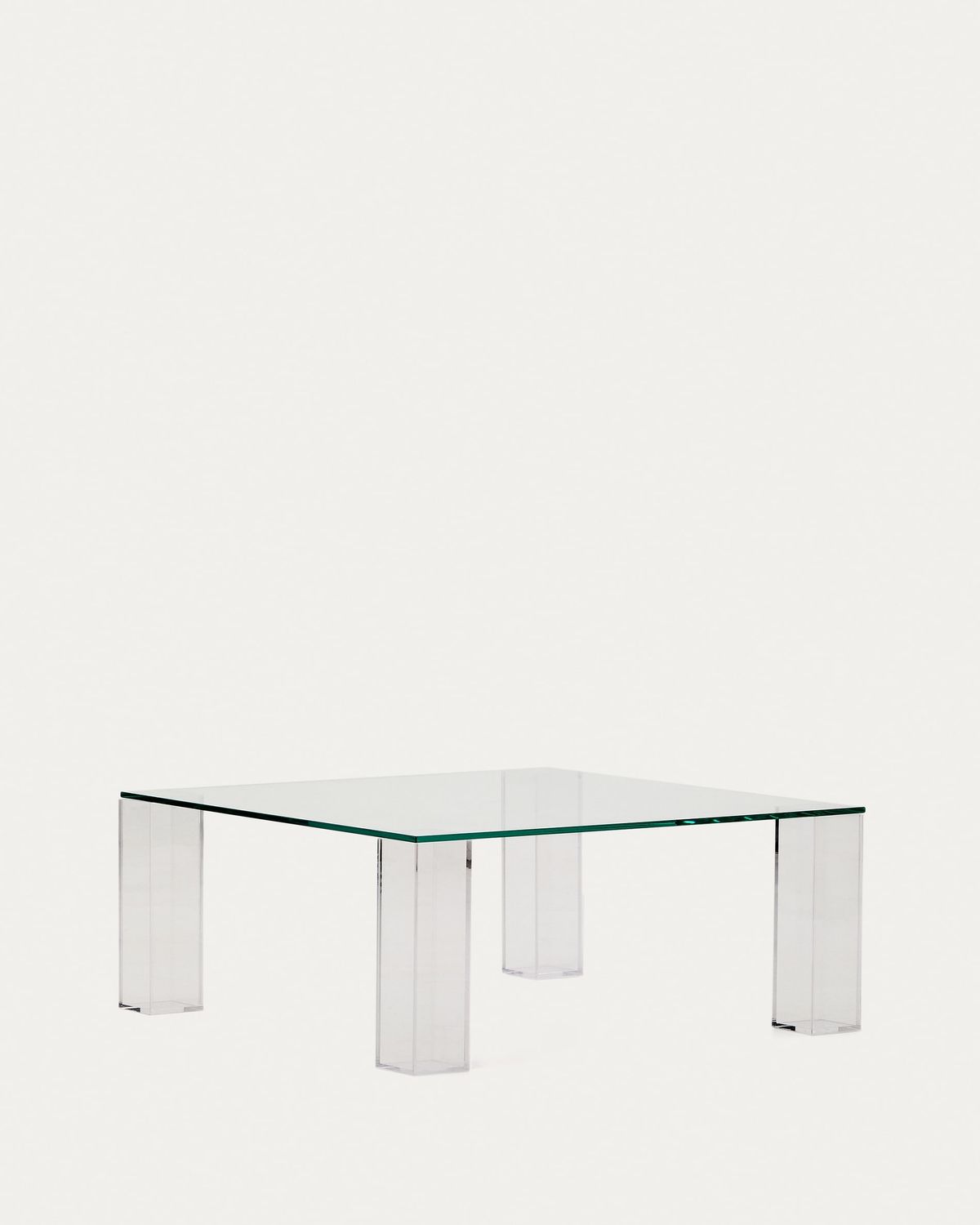 Mesa auxiliar Adularia de vidrio templado transparente  85 x 85 cm