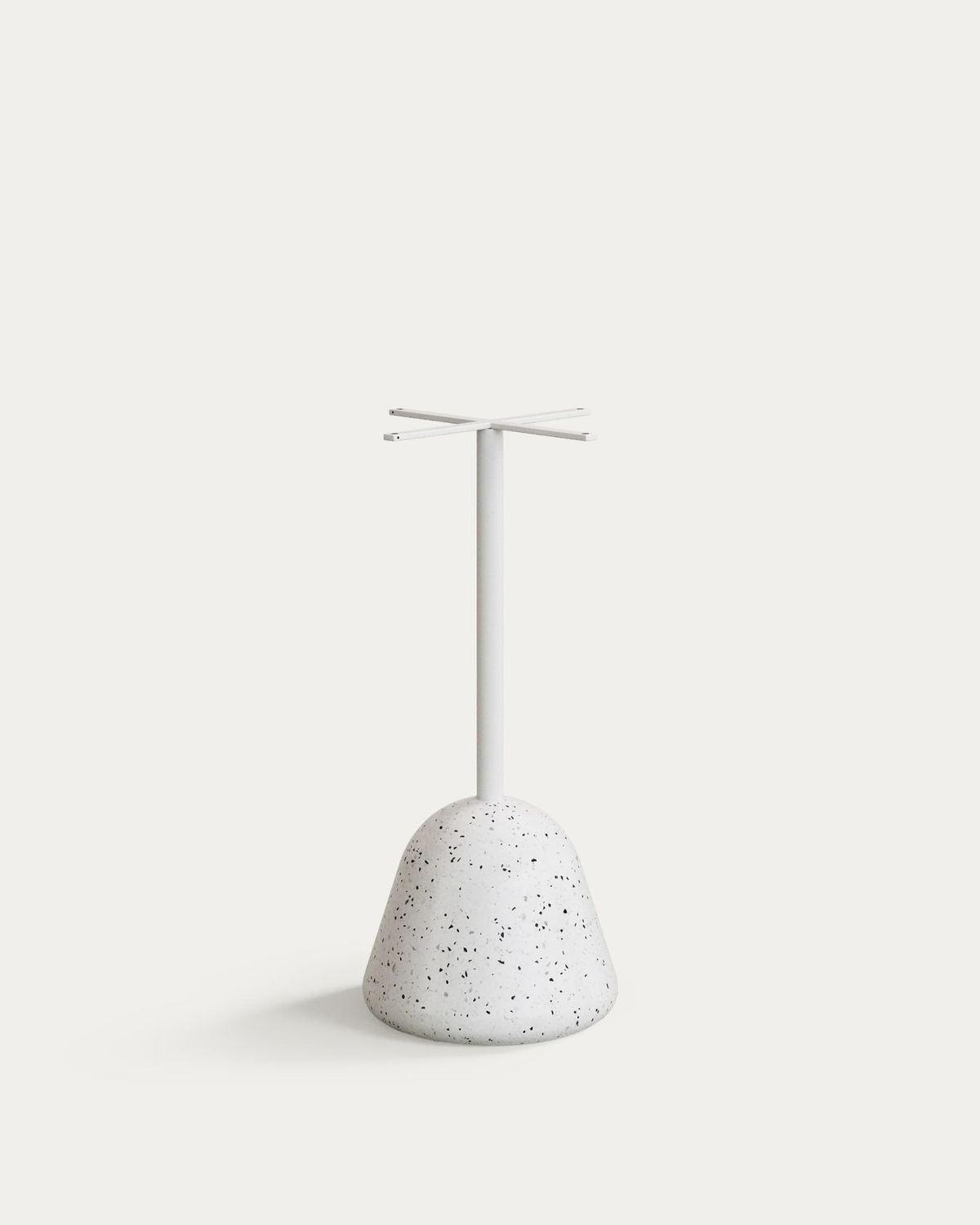 Mesa alta de bar Saura de terrazo blanco con sobre de terrazo blanco 95 x 70 x 70 cm