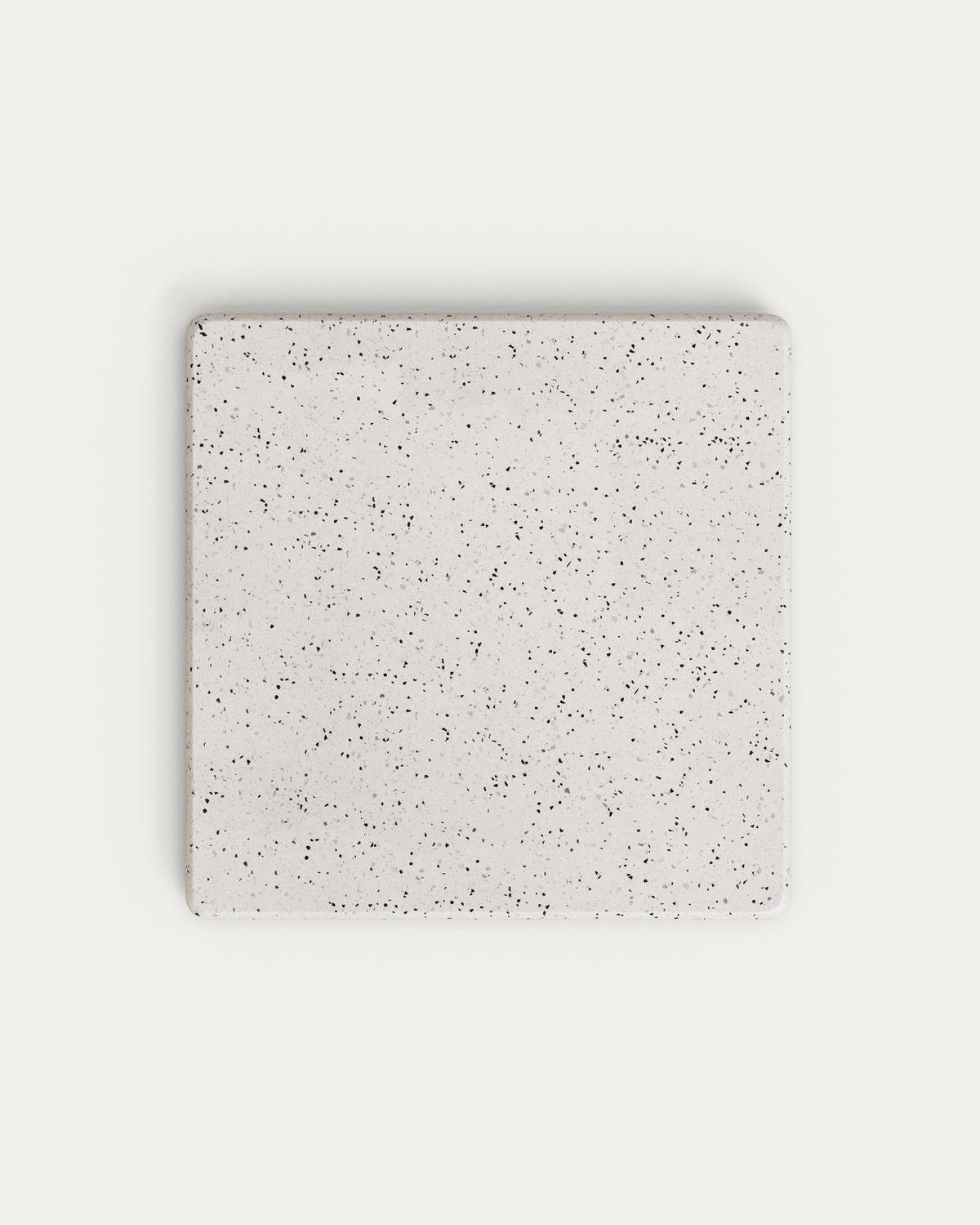 Mesa de bar Saura de metal pintado negro con sobre terrazo blanco 70 x 70 x 70 cm