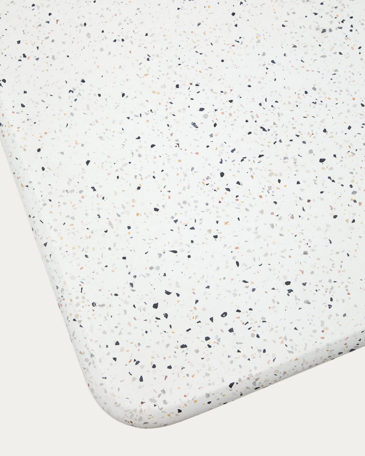 Mesa de centro Saura de terrazo blanco y sobre de terrazo blanco 32 x 48 x 48