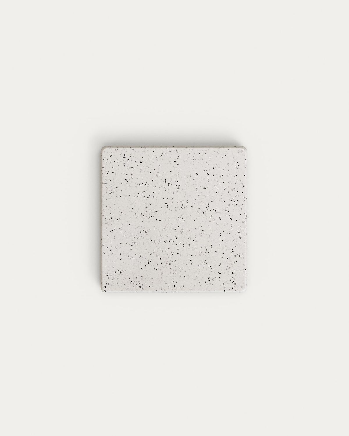 Mesa de centro Saura de terrazo blanco y sobre de terrazo blanco 32 x 48 x 48