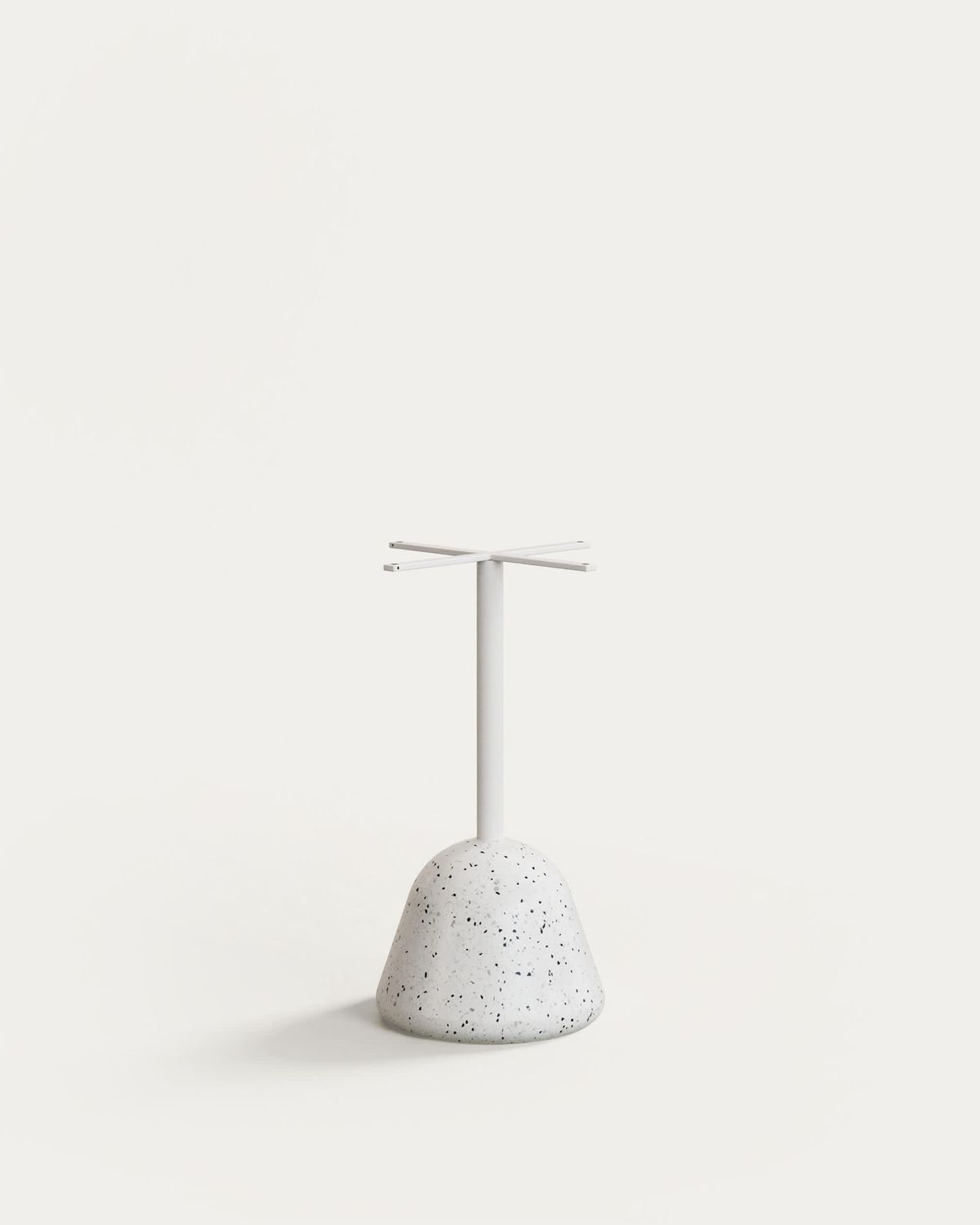 Mesa Saura de terrazo blanco y sobre de terrazo blanco 75 x Ø70 cm