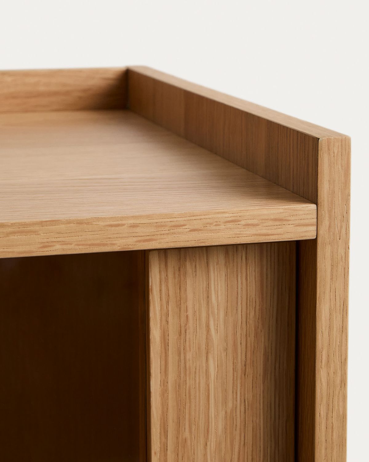 Vitrina Onix madera maciza de roble y chapa de roble acabado tono natural 100 x 170 cm FSC Mix Credit