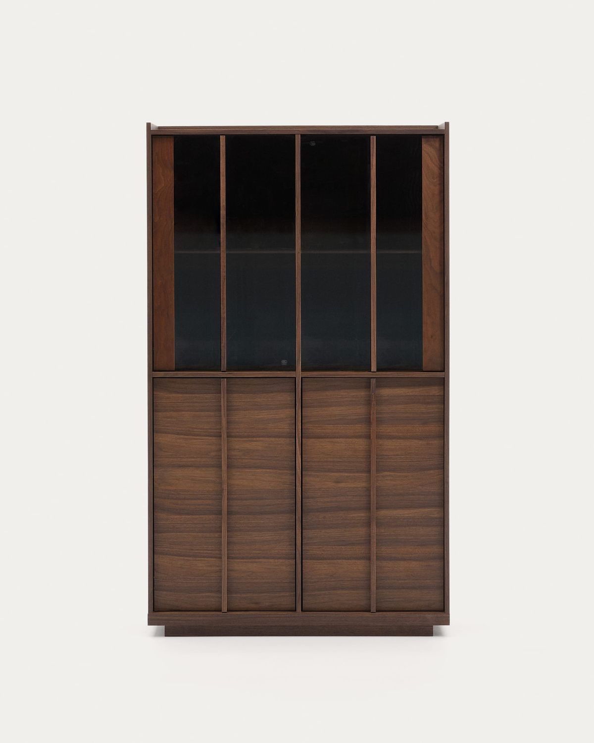 Vitrina Onix madera maciza nogal y chapa de nogal acabado oscuro 100x170 cm FSC Mix Credit