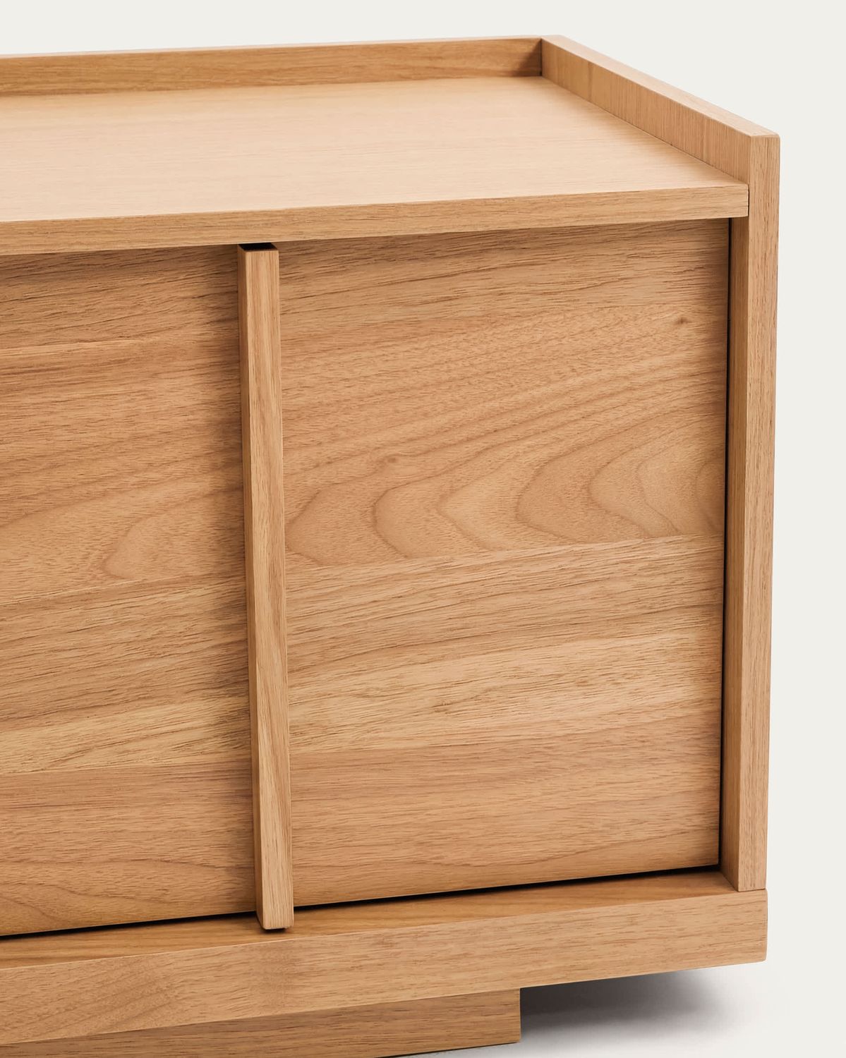 Mueble TV Onix de chapa de roble con acabado tono natural 200 x 45 cm FSC Mix Credit
