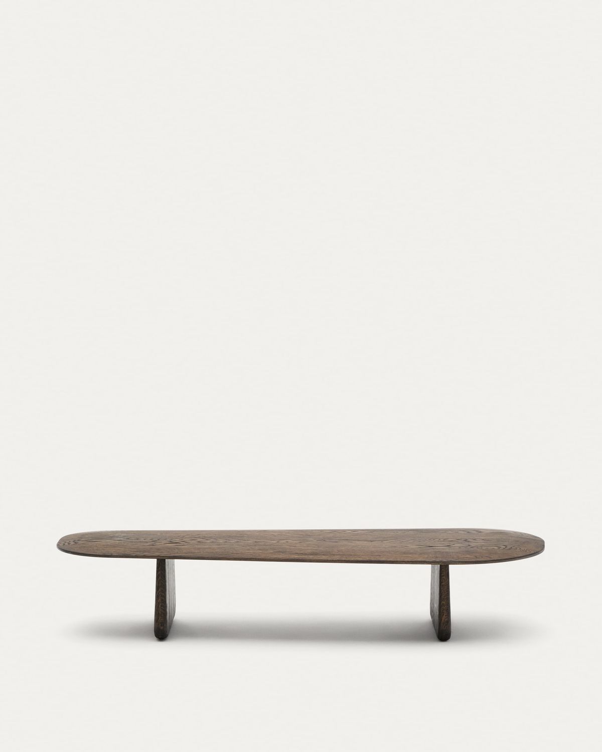 Mesa de centro Pirita de madera maciza de roble con acabado oscuro 147 x 65 cm FSC 100%