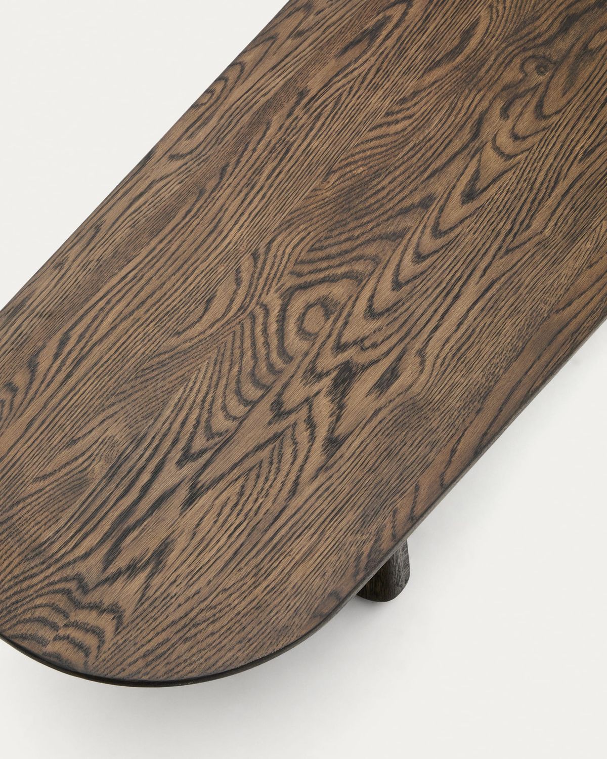 Mesa de centro Pirita de madera maciza de roble con acabado oscuro 147 x 65 cm FSC 100%