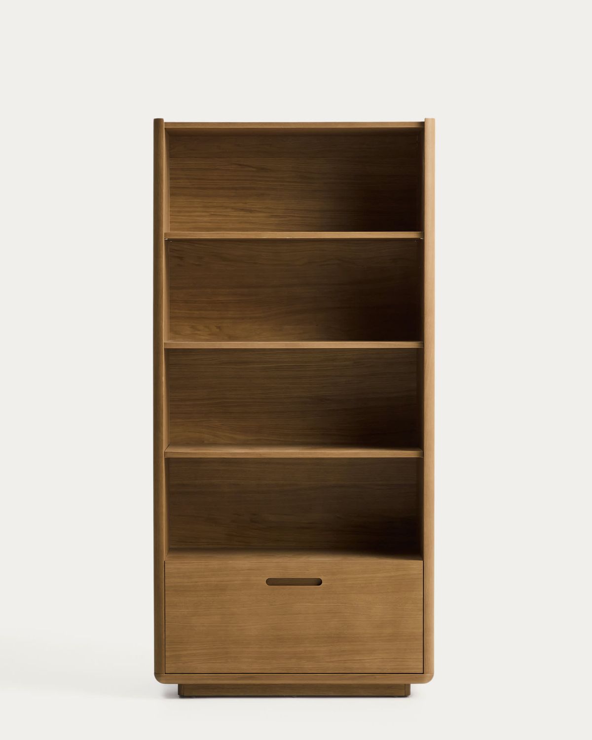 Estantería Arelida de chapa y madera maciza de roble acabado marrón claro 90 x 185 cm FSC Mix Credit