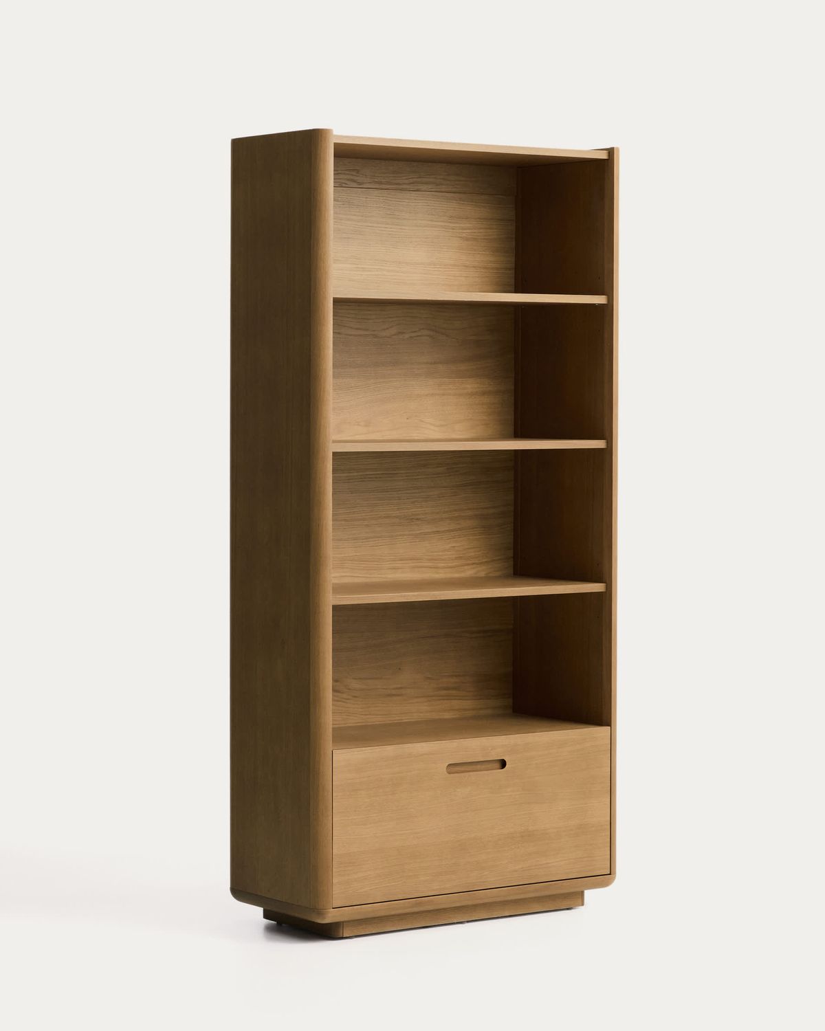 Estantería Arelida de chapa y madera maciza de roble acabado marrón claro 90 x 185 cm FSC Mix Credit