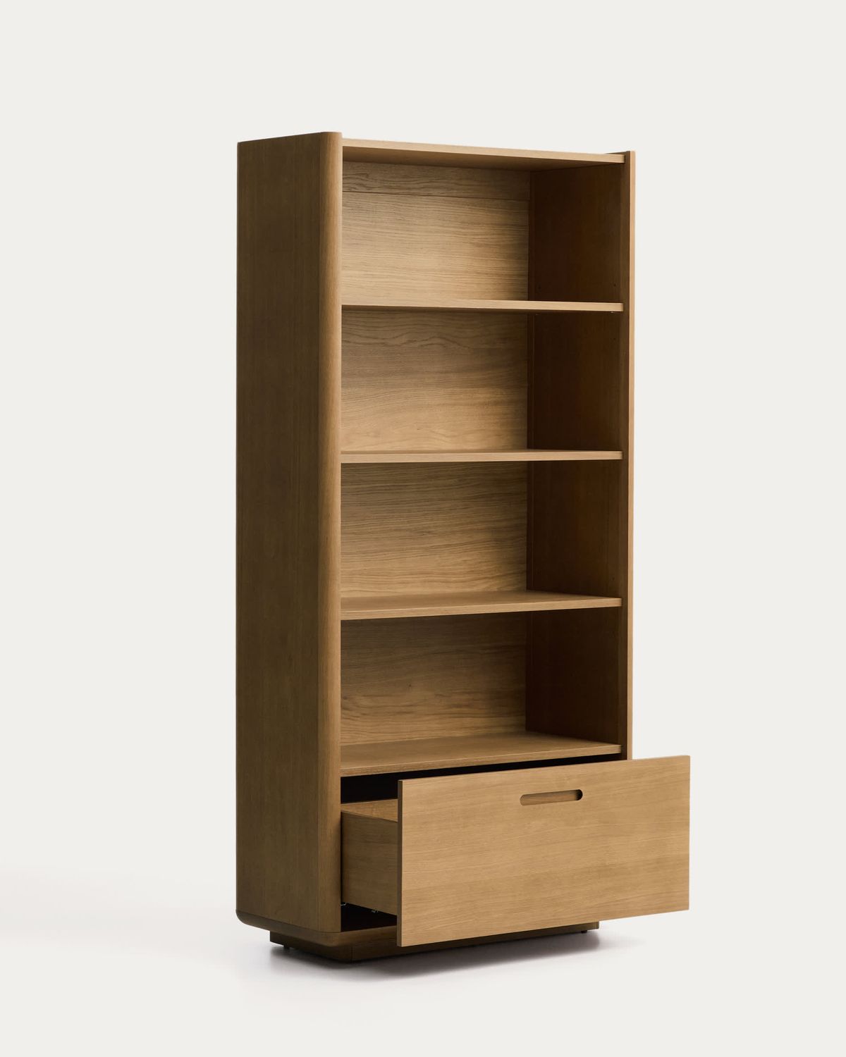 Estantería Arelida de chapa y madera maciza de roble acabado marrón claro 90 x 185 cm FSC Mix Credit