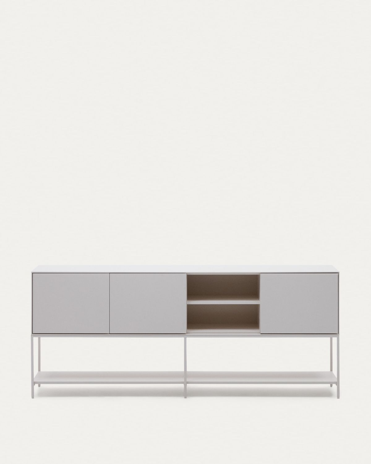 Aparador Vedrana 3 puertas DM lacado blanco 195 x 80 cm