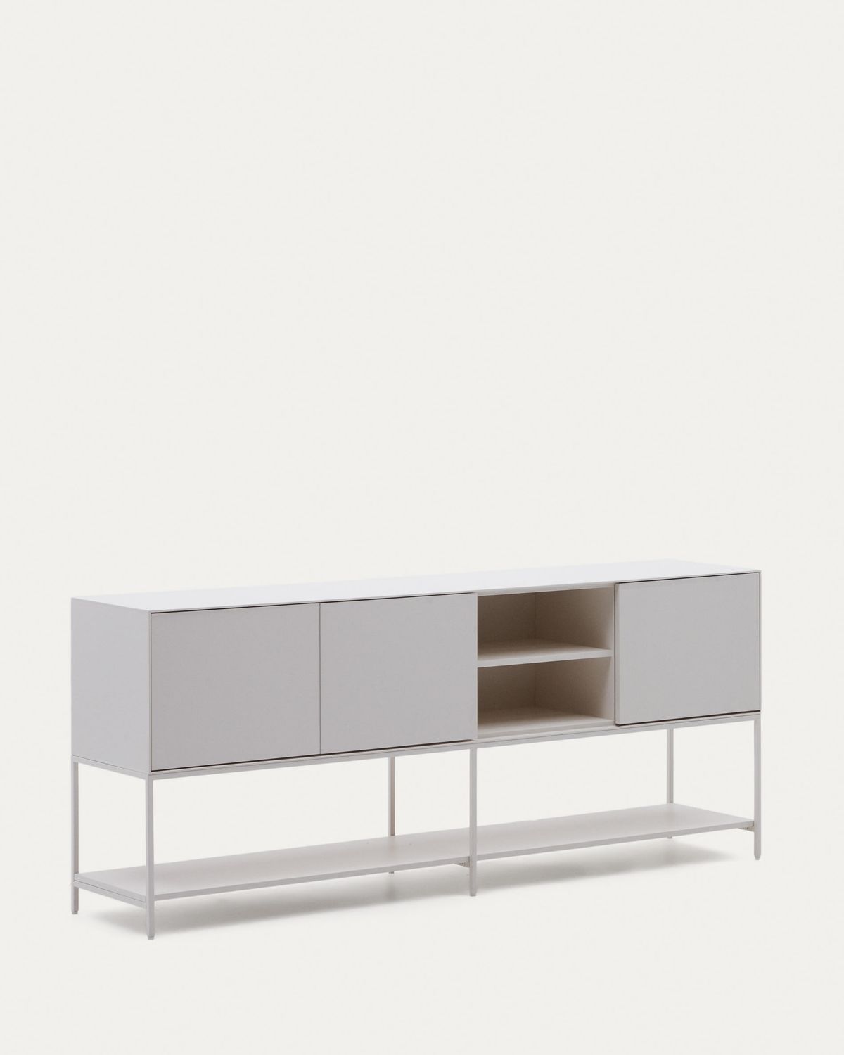 Aparador Vedrana 3 puertas DM lacado blanco 195 x 80 cm