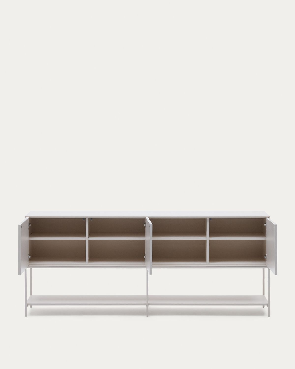 Aparador Vedrana 3 puertas DM lacado blanco 195 x 80 cm