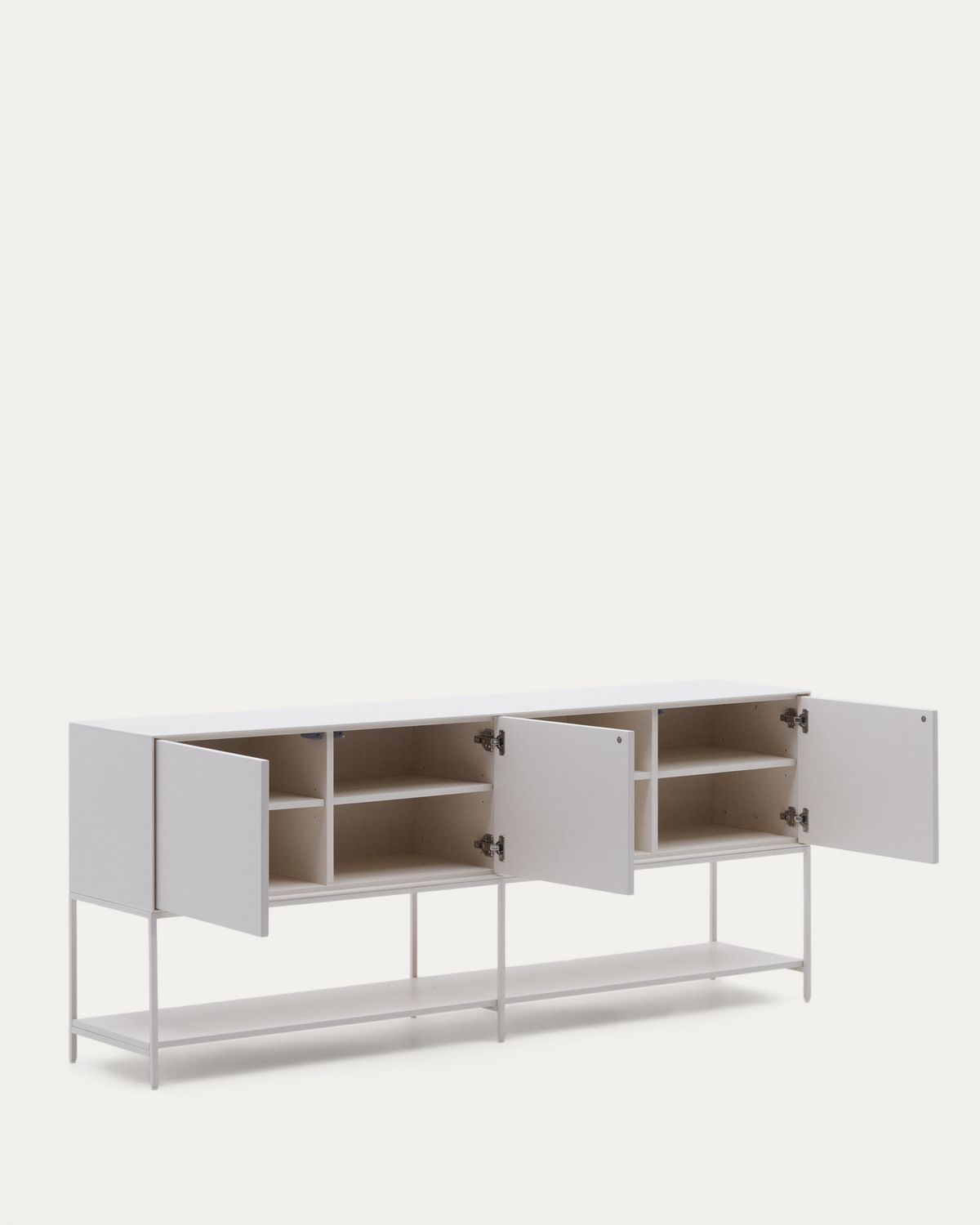 Aparador Vedrana 3 puertas DM lacado blanco 195 x 80 cm