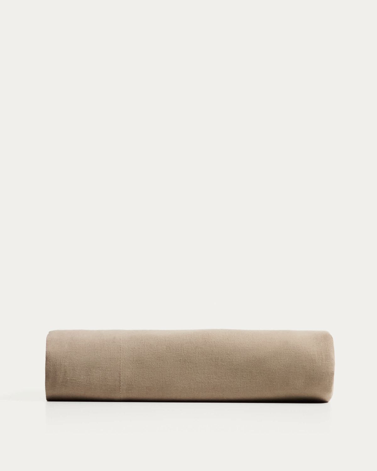 Sábana encimera Simmel de mezcla de lino marrón para cama de 160 cm