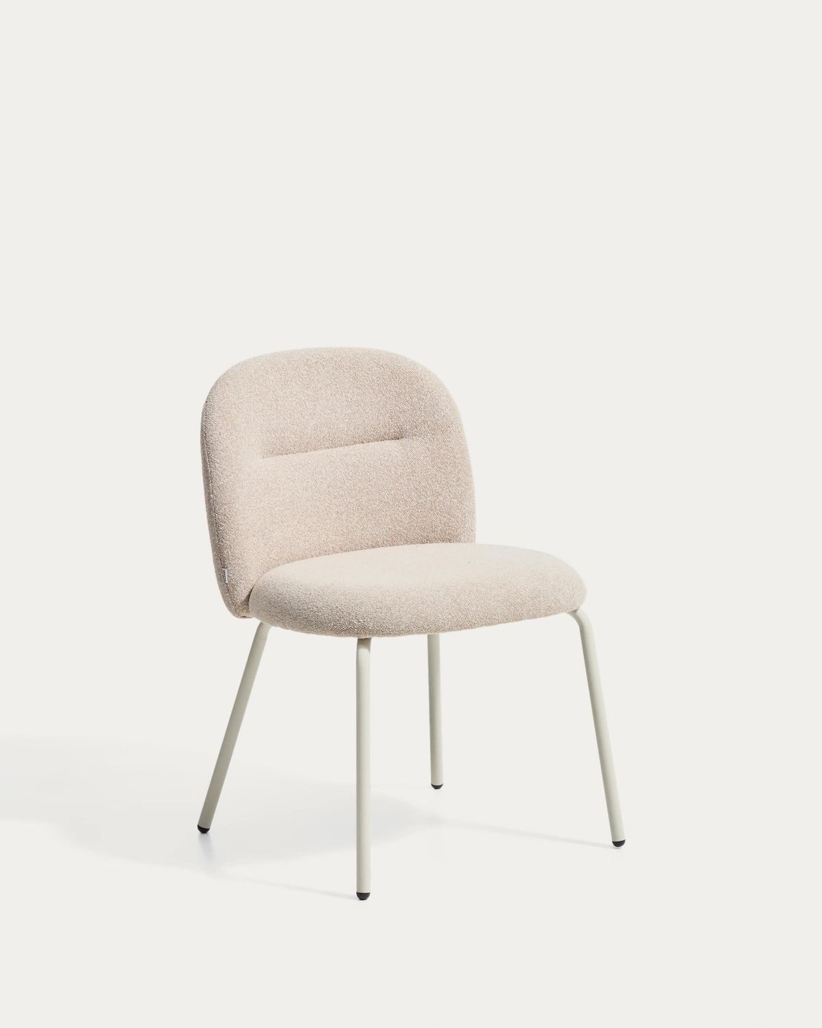 Silla Arino de chenilla beige y patas de metal beige FSC 100%