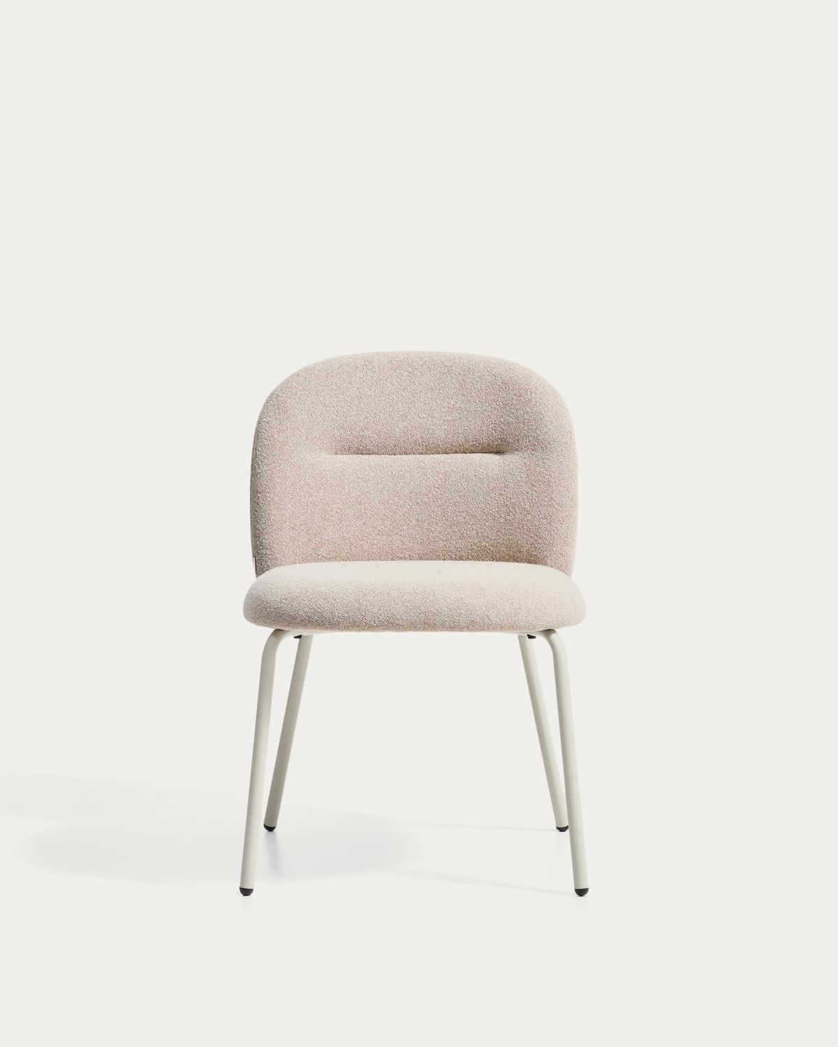 Silla Arino de chenilla beige y patas de metal beige FSC 100%