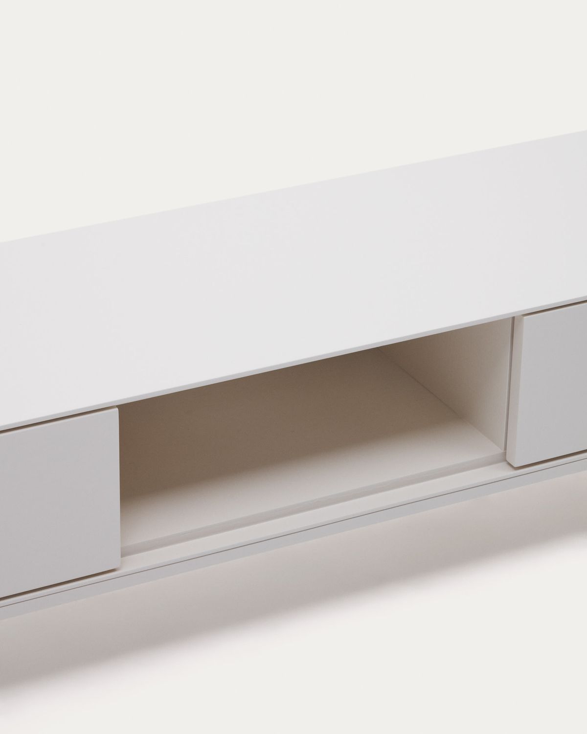 Mueble de TV Vedrana 3 cajones DM lacado blanco 195 x 35 cm