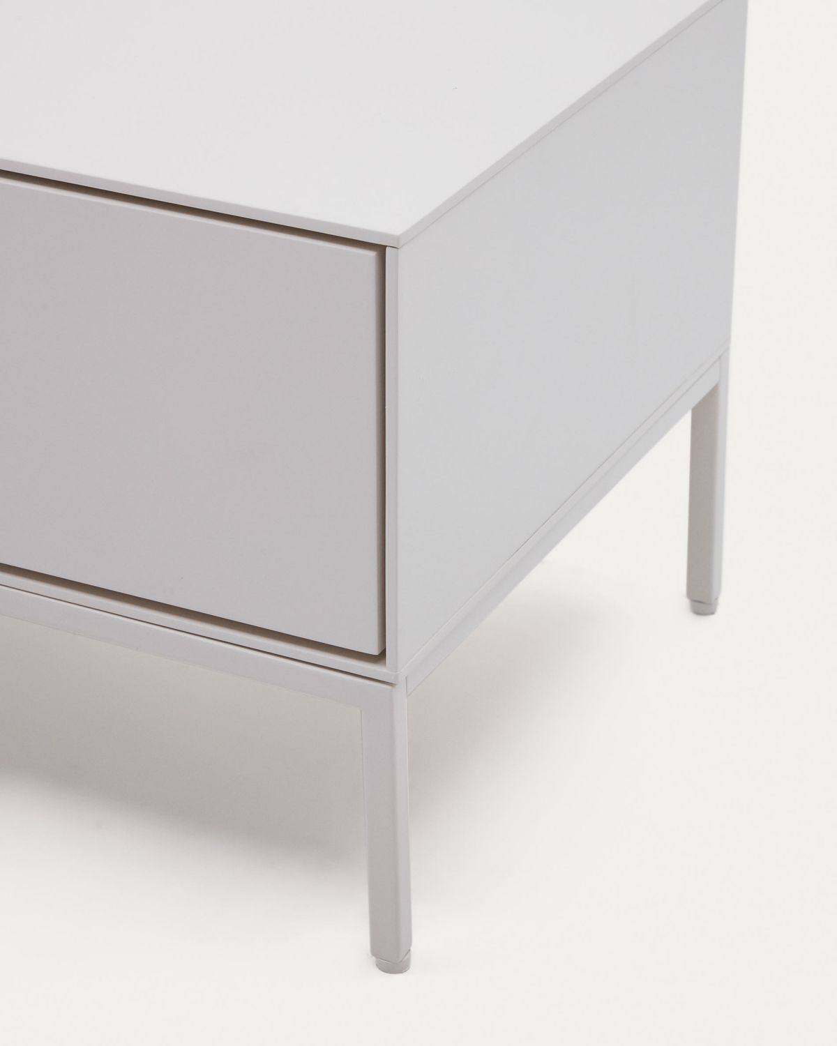 Mueble de TV Vedrana 3 cajones DM lacado blanco 195 x 35 cm