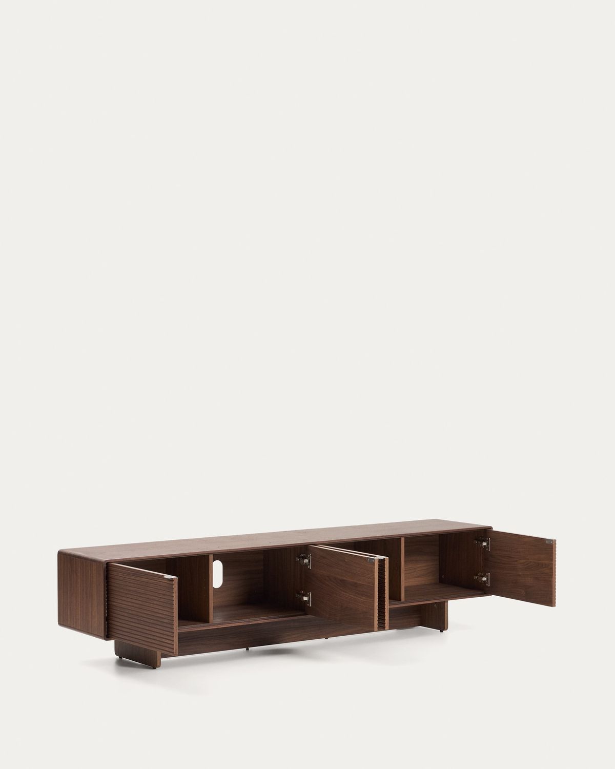 Mueble TV Norlen 4 puertas de chapa de nogal FSC Mix Credit 200 x 46 cm