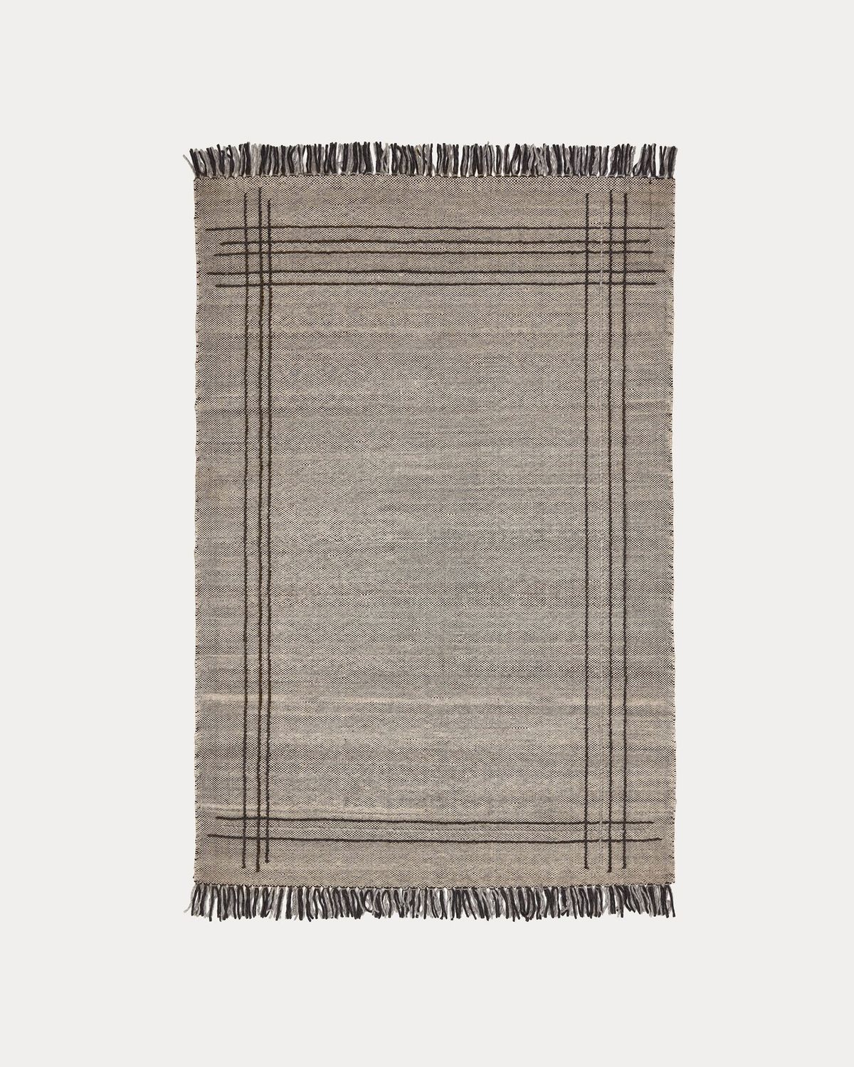 Alfombra Eneo con flecos beige y marrón 160 x 230 cm