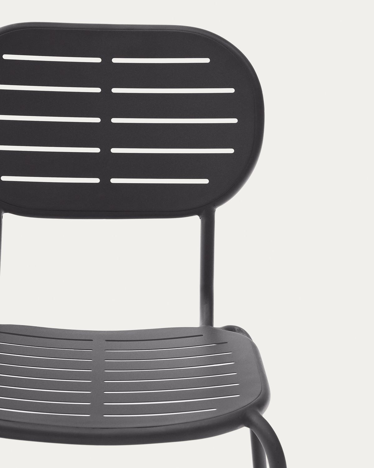 Silla apilable de exterior Brai de acero galvanizado gris oscuro