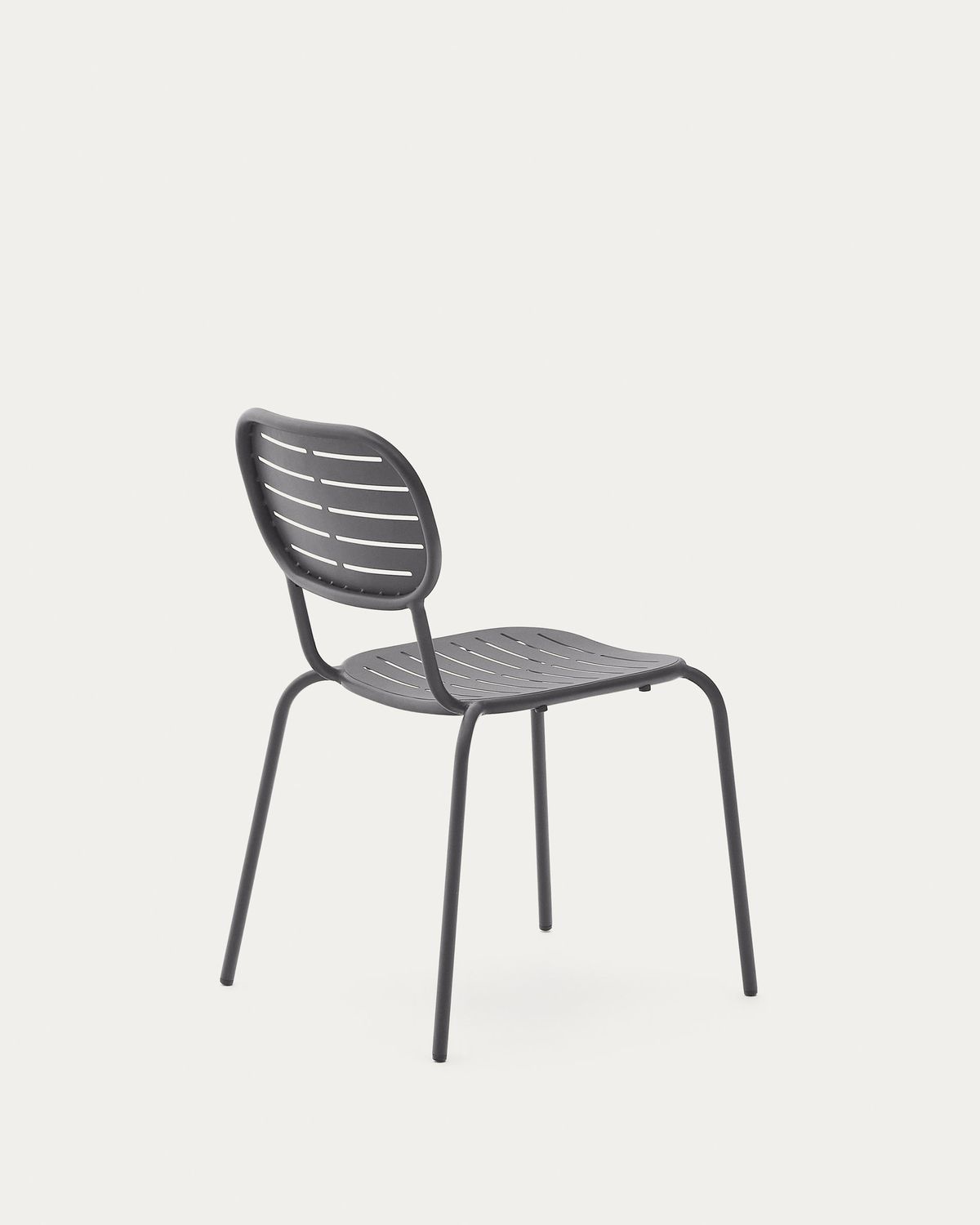 Silla apilable de exterior Brai de acero galvanizado gris oscuro
