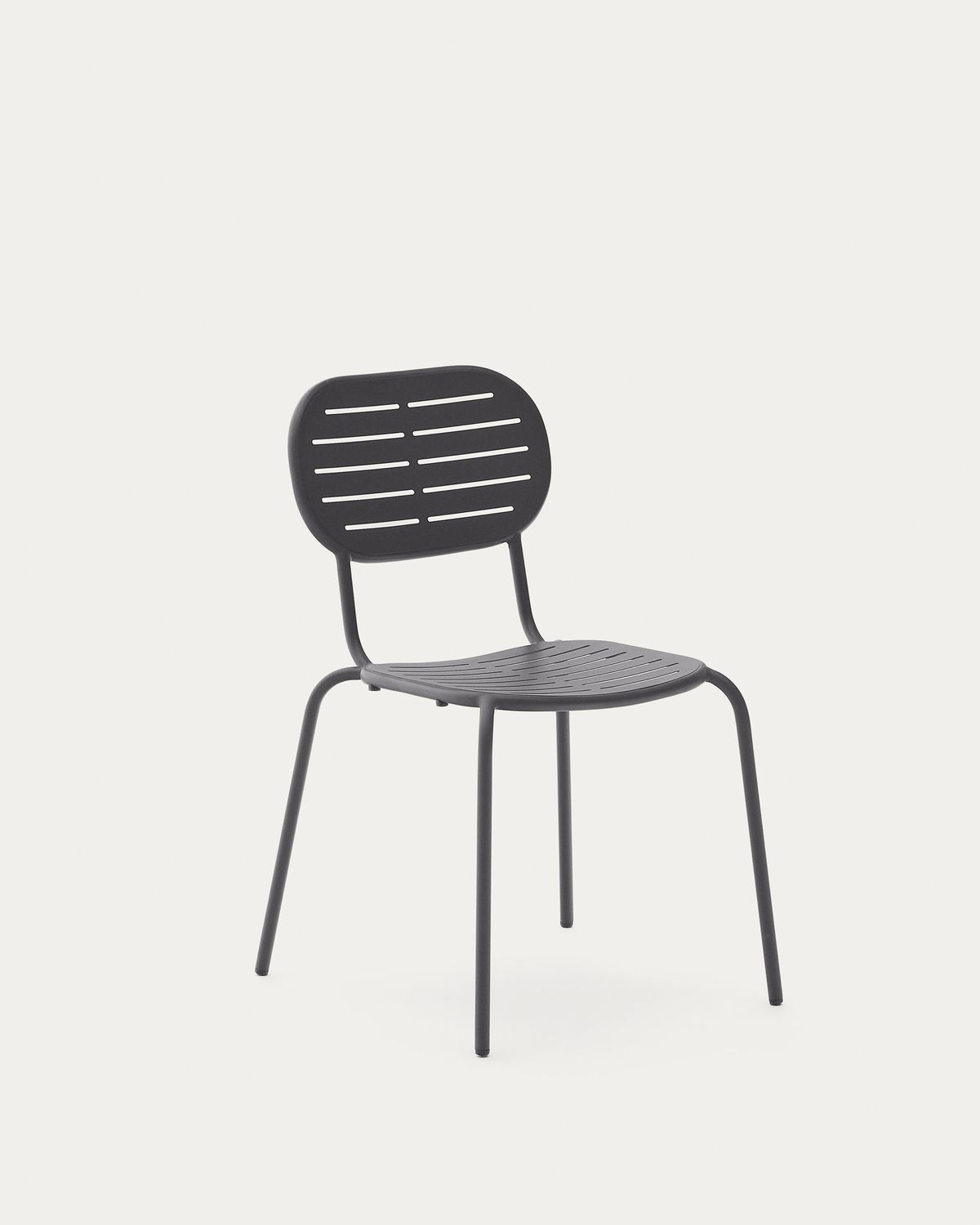 Silla apilable de exterior Brai de acero galvanizado gris oscuro