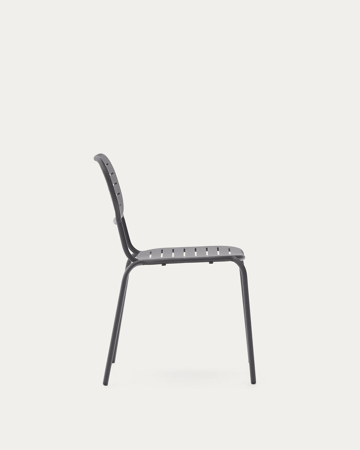 Silla apilable de exterior Brai de acero galvanizado gris oscuro