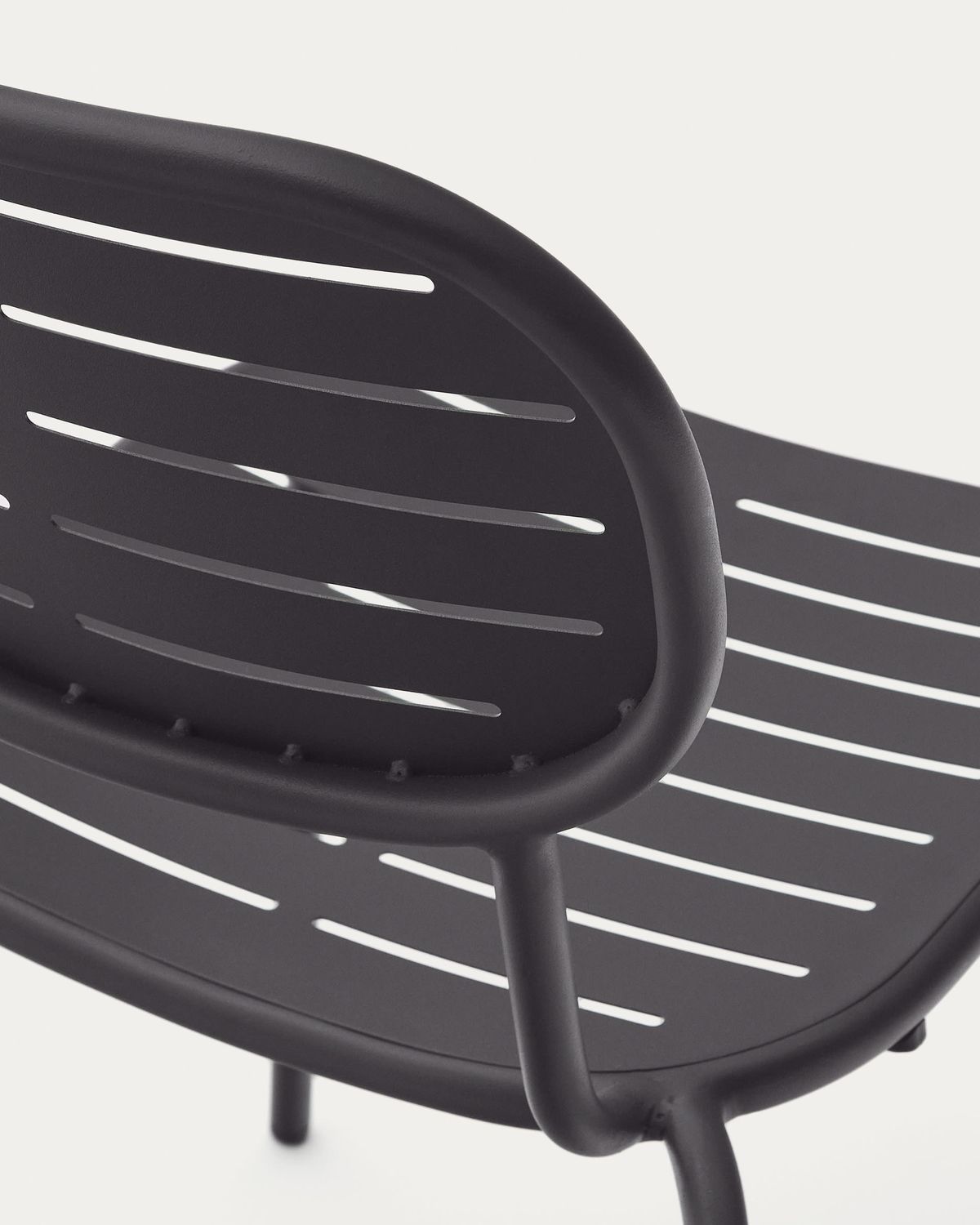Silla apilable de exterior Brai de acero galvanizado gris oscuro