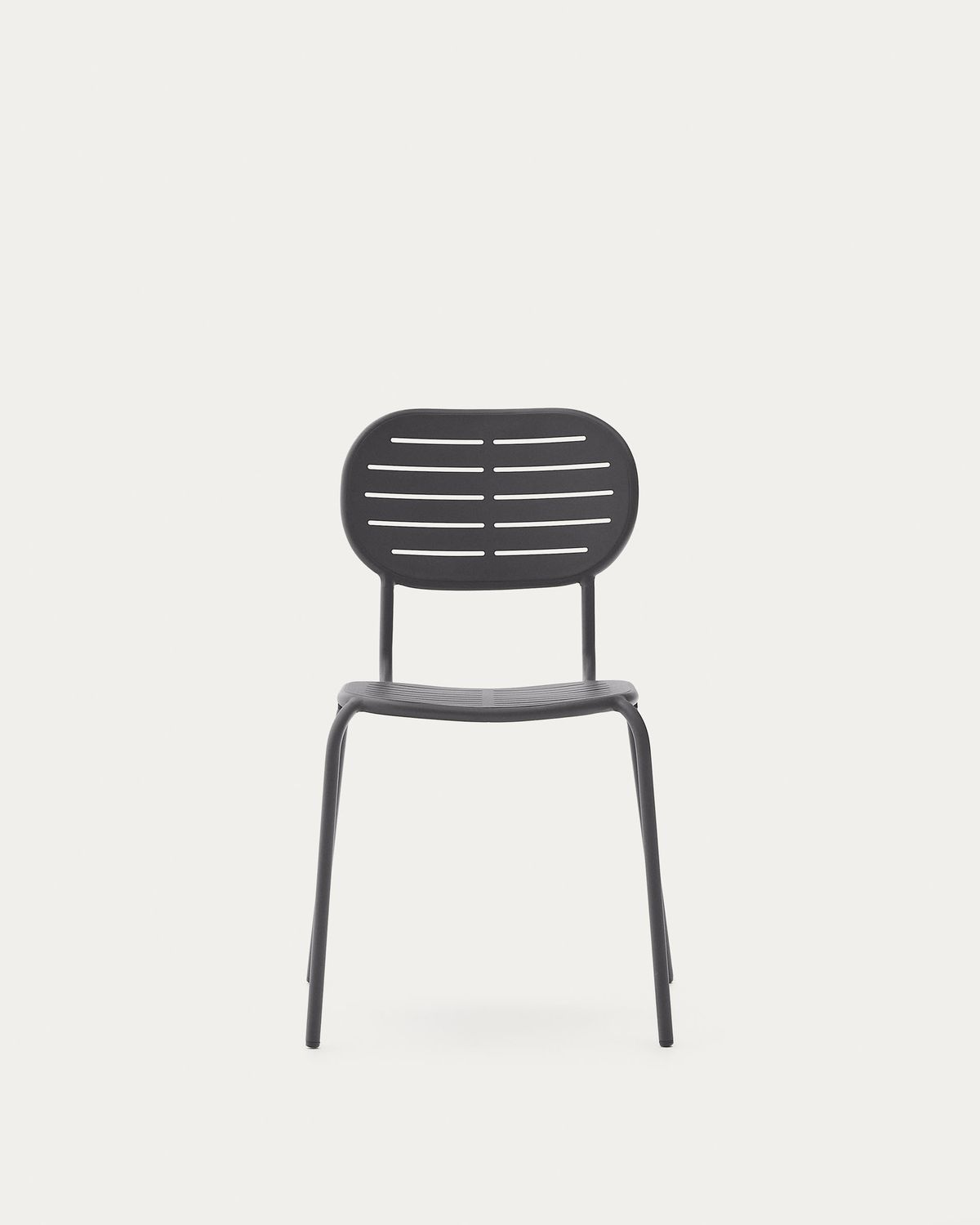 Silla apilable de exterior Brai de acero galvanizado gris oscuro