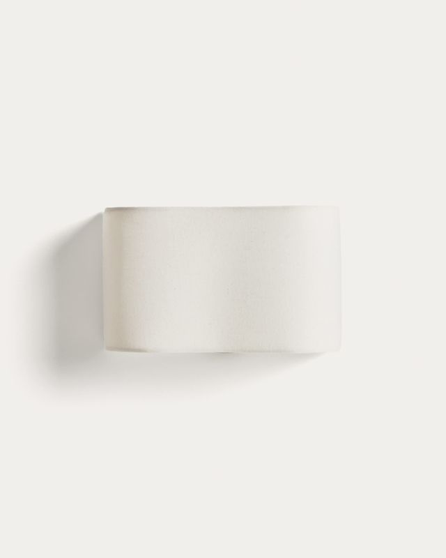 Aplique de pared Lumeni de madera de caucho y lino beige 25 cm Aplique de pared Lumeni de madera de caucho y lino beige 25 cm