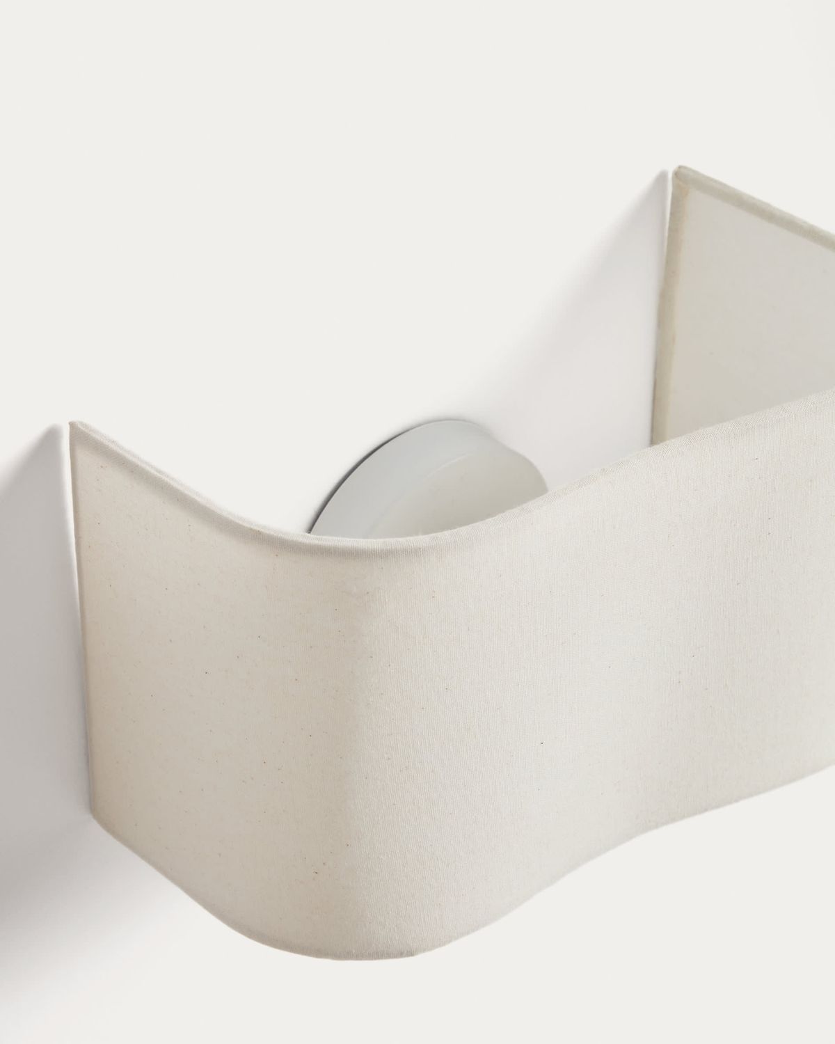 Aplique de pared Lumeni de madera de caucho y lino beige 25 cm
