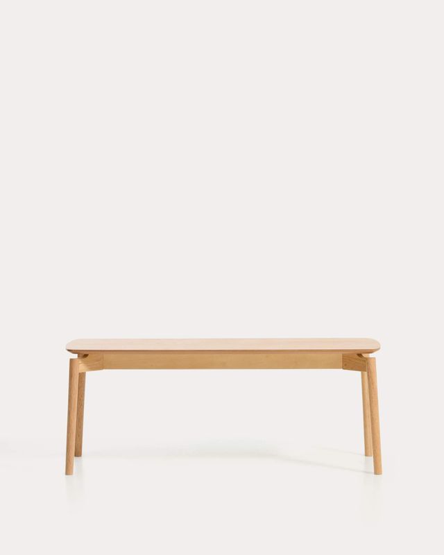 Banco Evera de chapa de roble con acabado en tono natural 122 cm