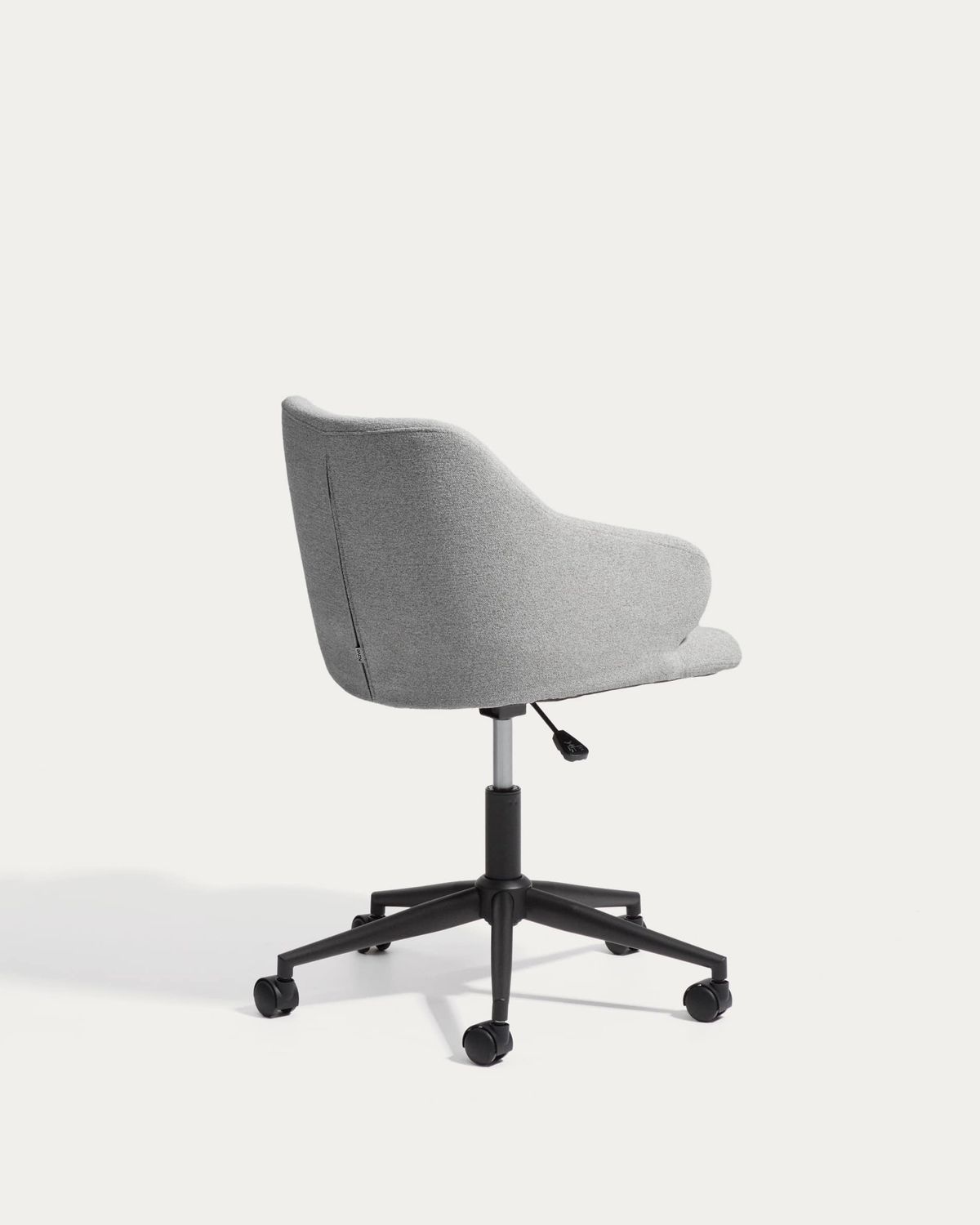 Silla de escritorio Einara chenilla gris y patas de acero negro