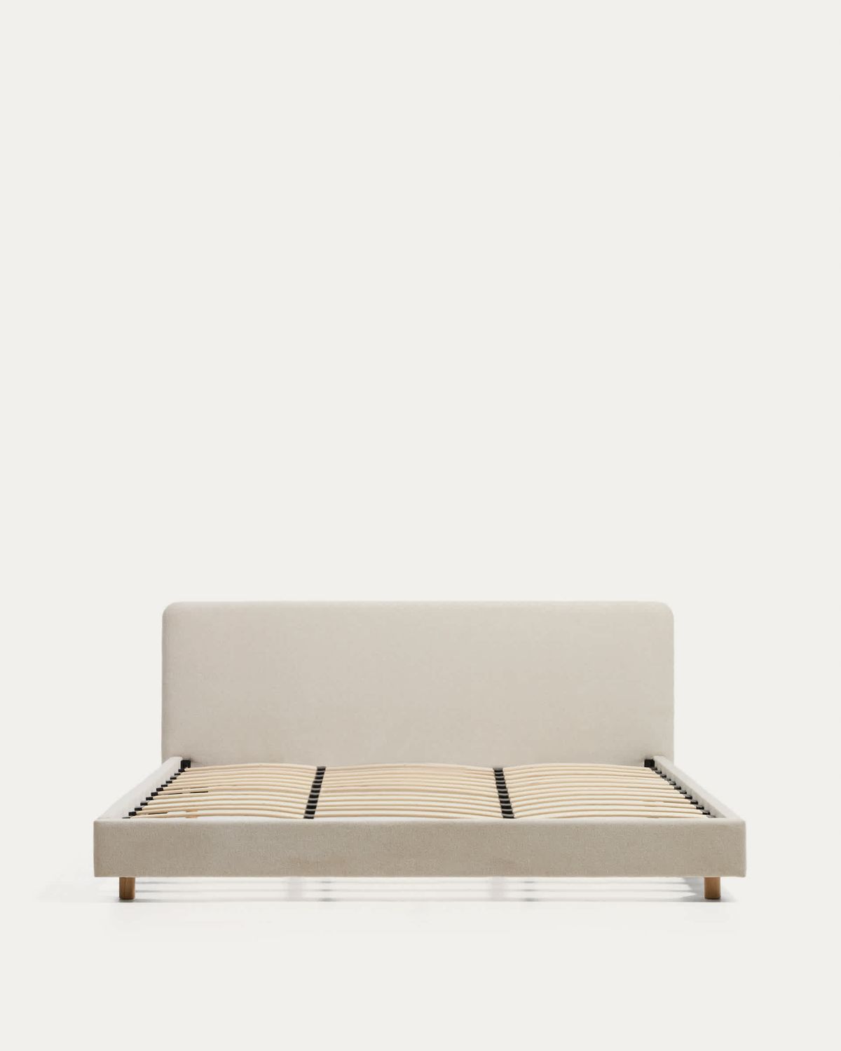 Cama Selven en chenilla beige para colchón de 180 x 200 cm FSC 100%