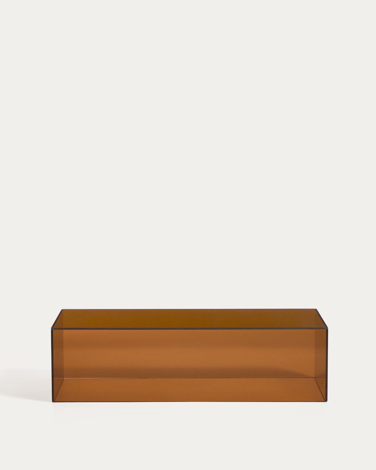 Mesa de centro Orlia de vidrio templado marrón 110 x 50 cm