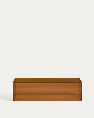 Mesa de centro Orlia de vidrio templado marrón 110 x 50 cm Mesa de centro Orlia de vidrio templado marrón 110 x 50 cm