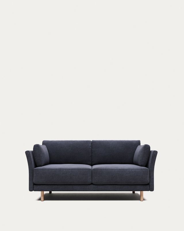 Sofá Gilma 2 plazas azul y patas acabado natural 170 cm FR
