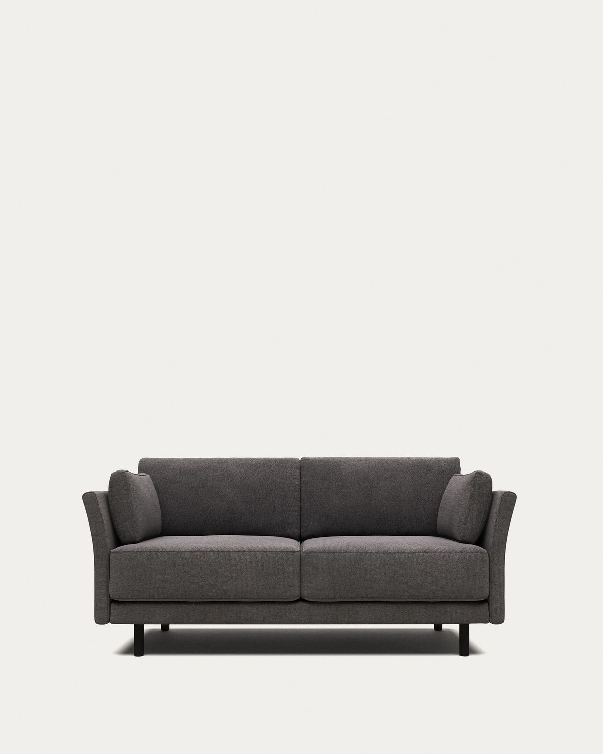 Sofá Gilma 2 plazas gris y patas acabado negro 170 cm FR