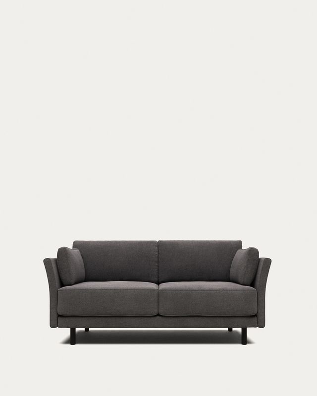 Sofá Gilma 2 plazas gris y patas acabado negro 170 cm FR