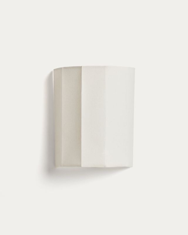 Aplique de pared Lumeni de madera de caucho y lino beige 20 cm Aplique de pared Lumeni de madera de caucho y lino beige 20 cm