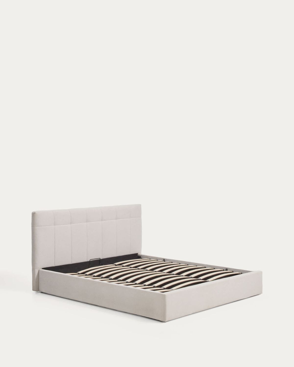 Cama con canapé abatible Darnela de chenilla crudo para colchón de 180 x 200 cm FSC 100%