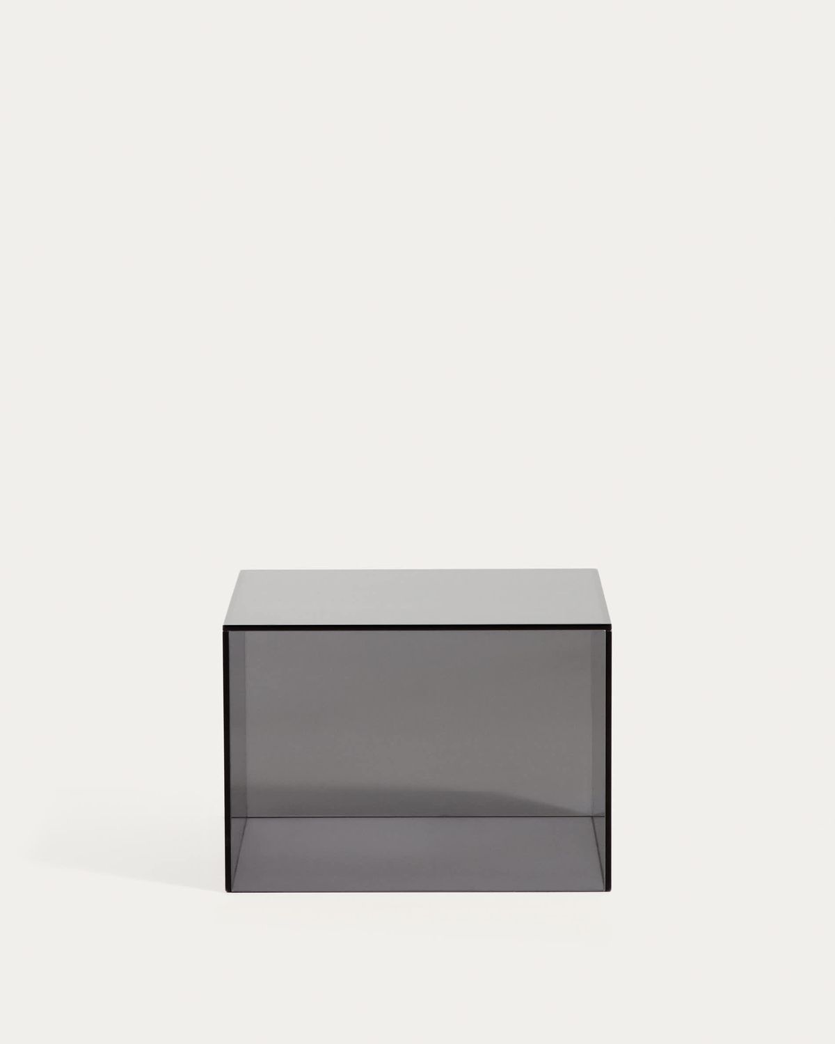 Mesa auxiliar Orlia de vidrio templado gris oscuro 50 x 50 cm