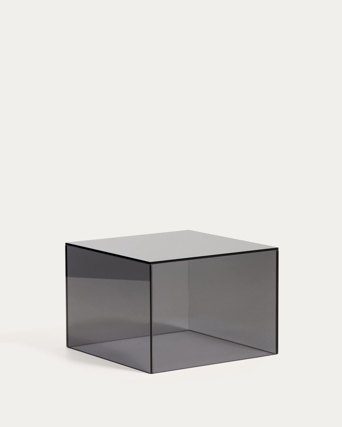 Mesa auxiliar Orlia de vidrio templado gris oscuro 50 x 50 cm