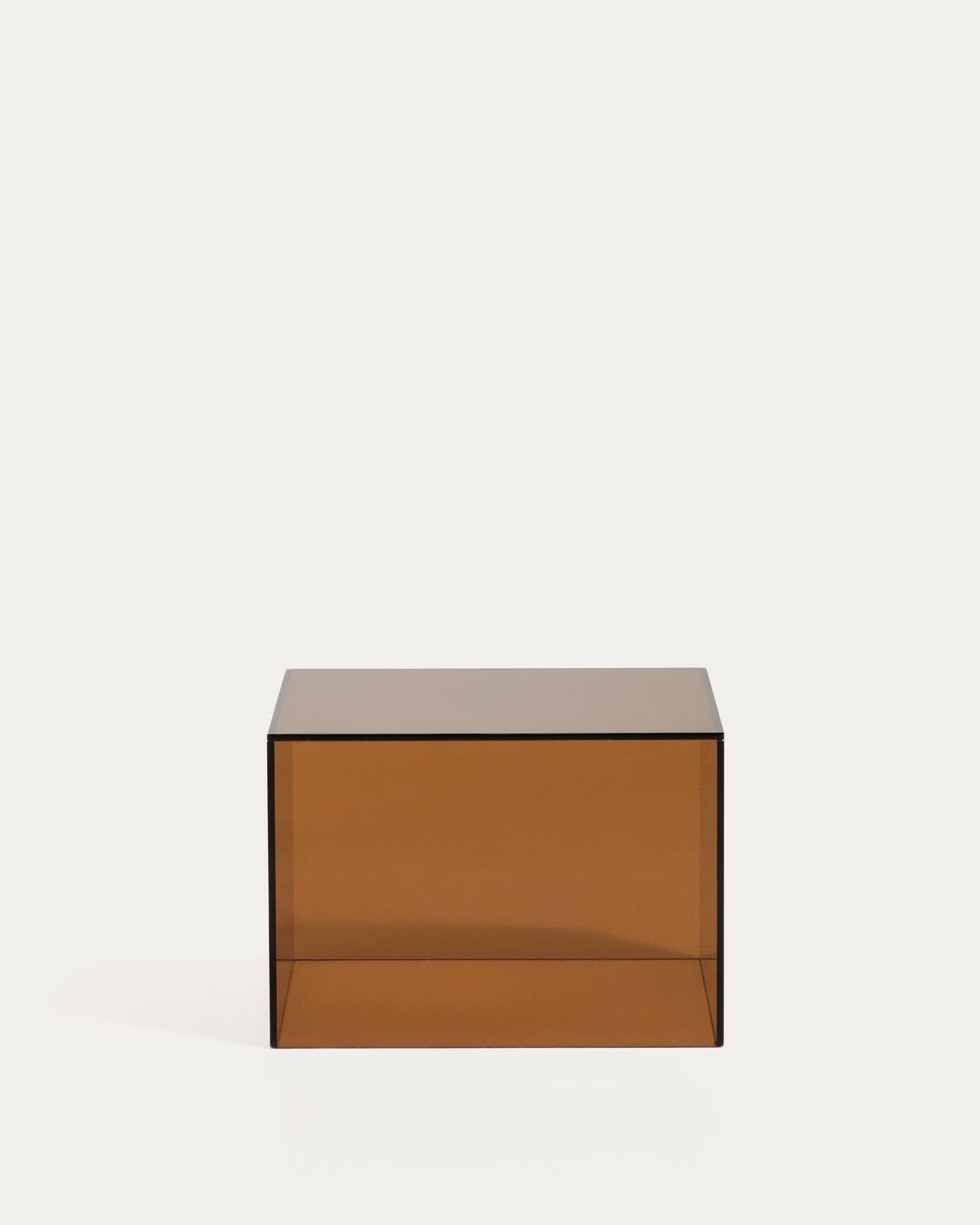 Mesa auxiliar Orlia de vidrio templado marrón 50 x 50 cm