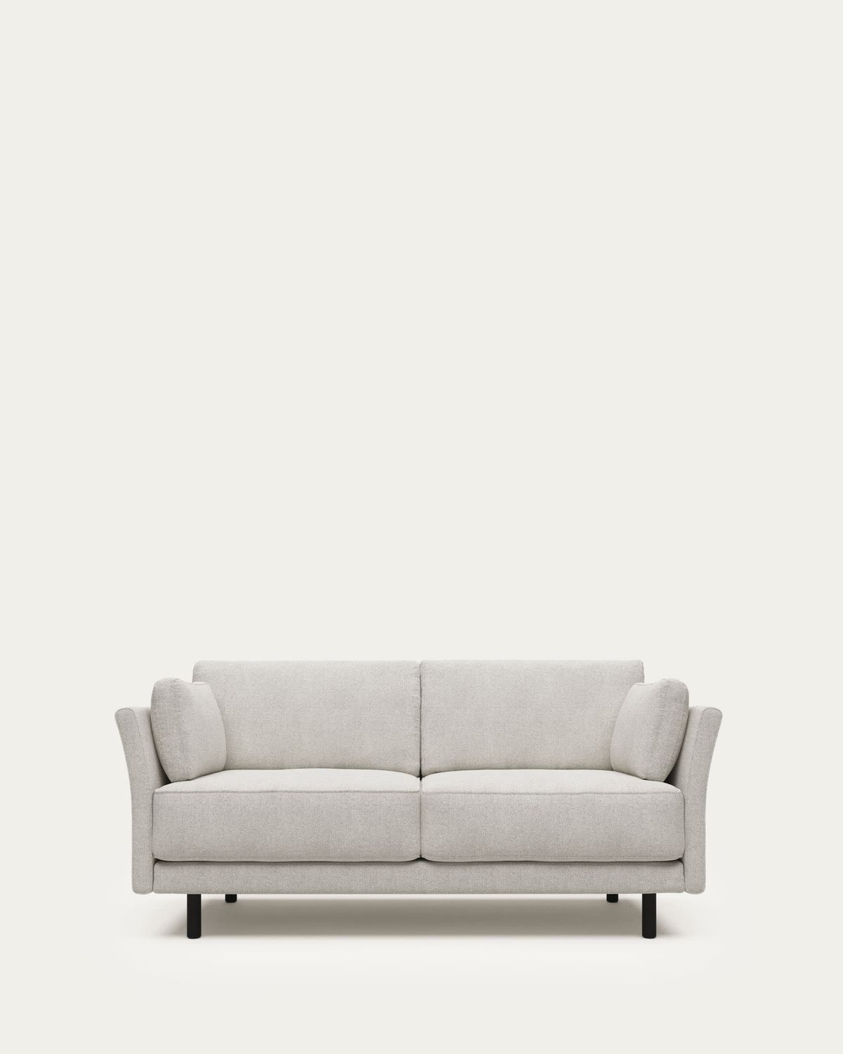 Sofá Gilma 2 plazas de borrego blanco y patas acabado negro 170 cm FR