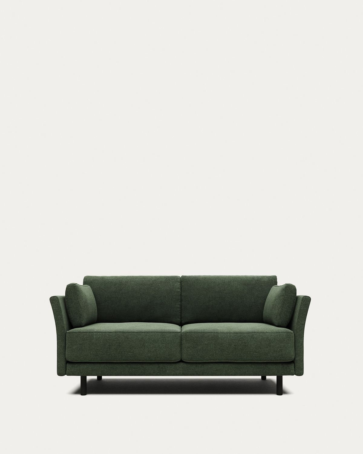 Sofá Gilma 2 plazas verde y patas acabado negro 170 cm FR